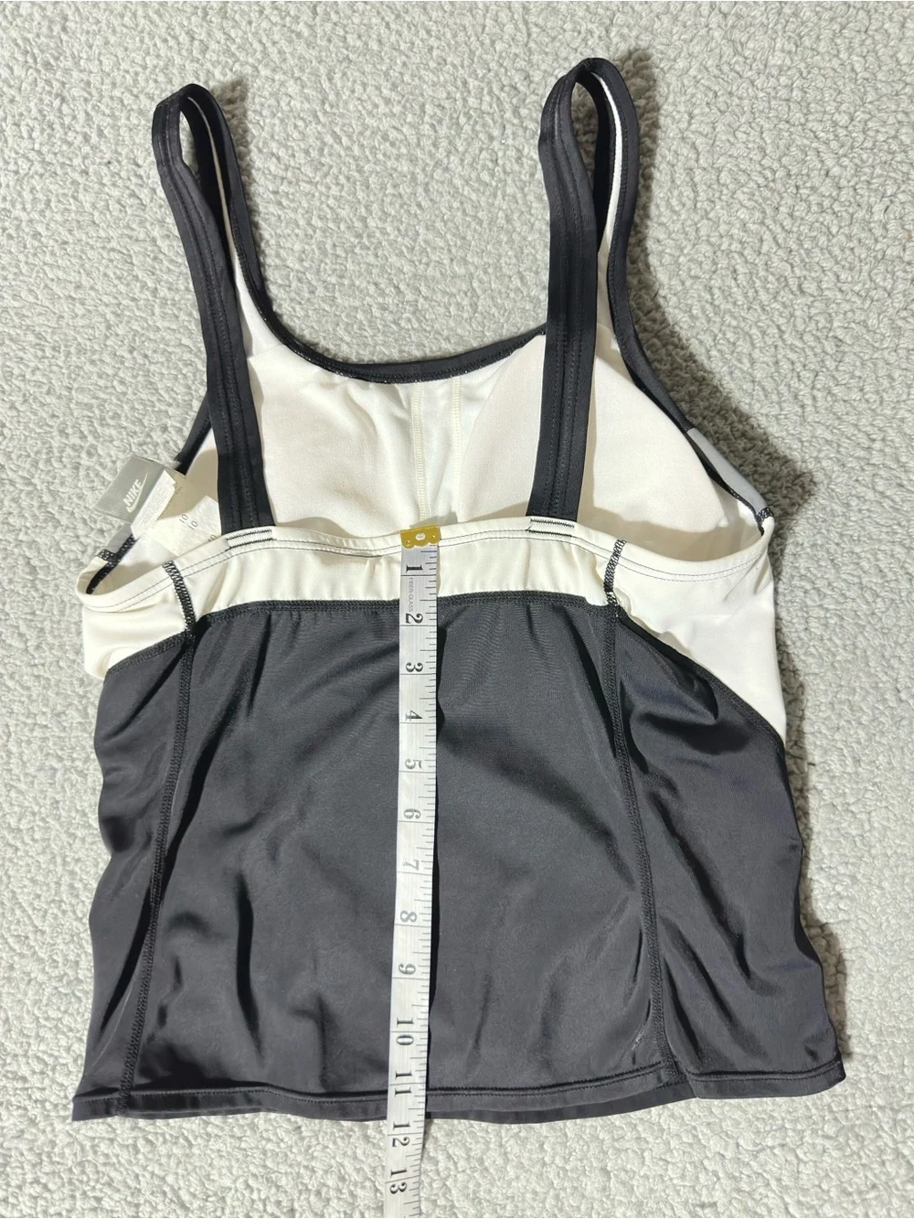 Nike Swim Black Colorblock Tankini Top Women’s Size 10 Built-In Shelf Bra Swim